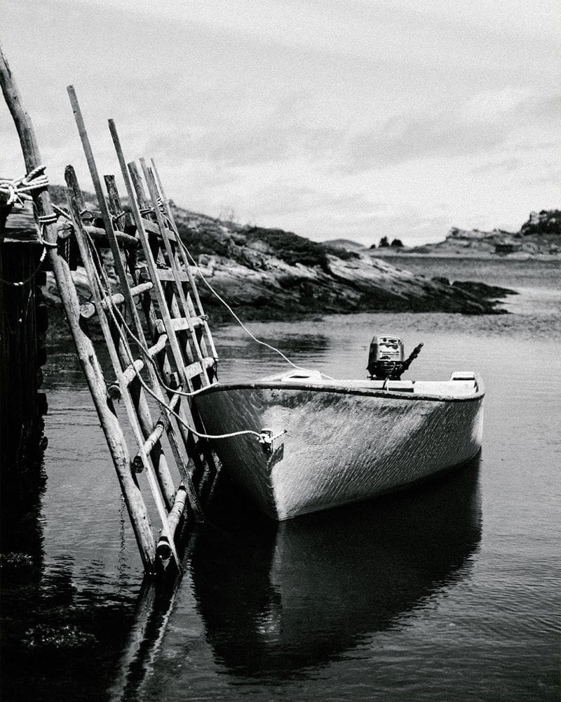 sea reflections print of newfoundland in black and white